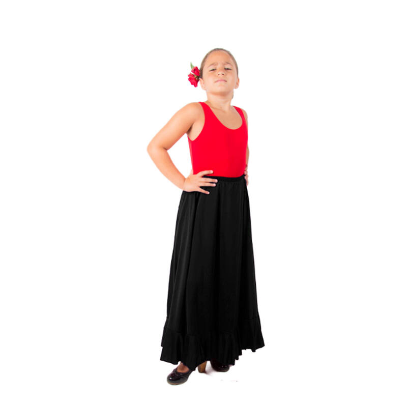 Falda Flamenca o Rociera negra para niña