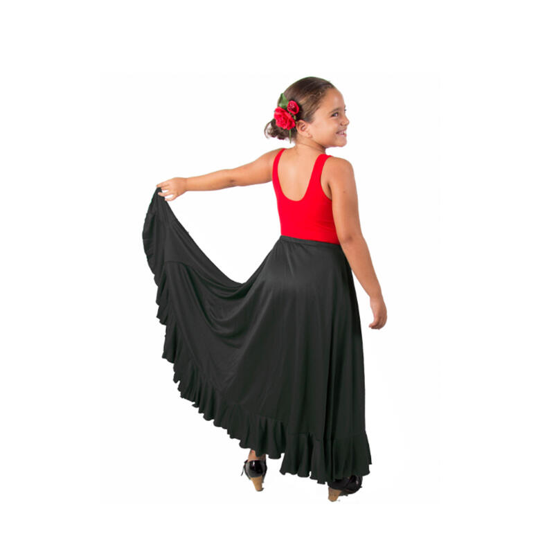 Falda de baile flamenco con cintura alta 4 palas