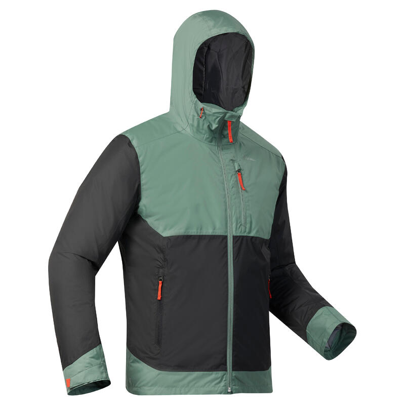 Giacca trekking uomo SH500 verde e nera | -10°C