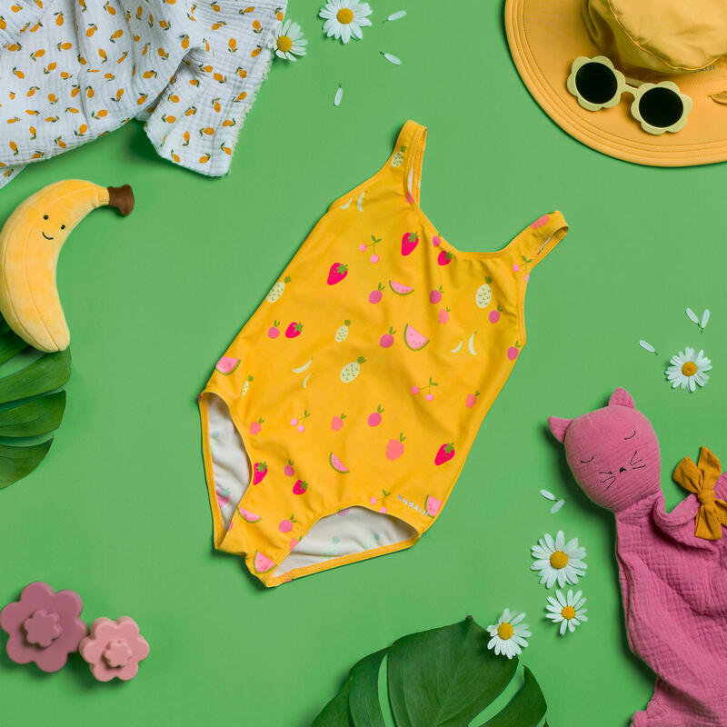 Costume intero baby/bambina FRUITS giallo