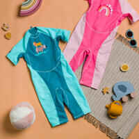 Baby UV Protection Wetsuit Kloupi pink RAINBOW print