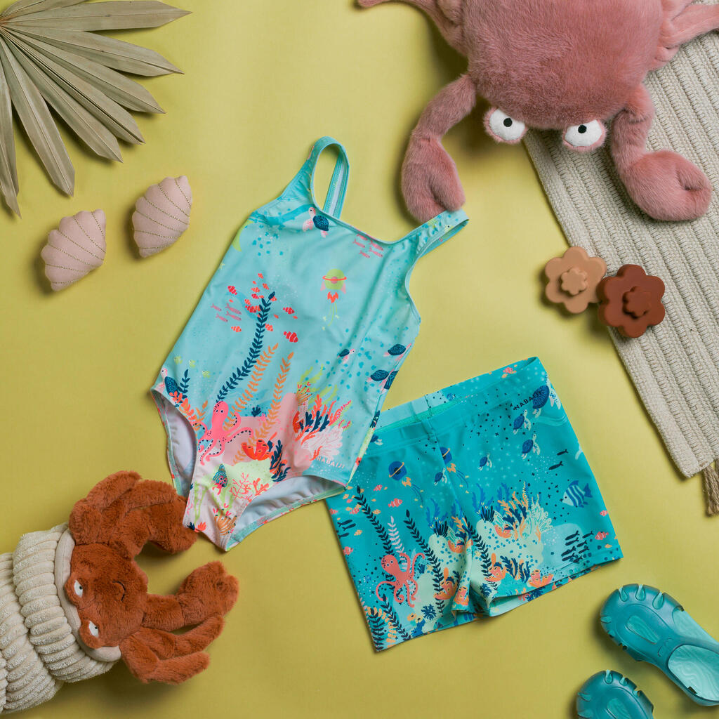Boxer de bain Bébé / Enfant - Titou Manta bleu