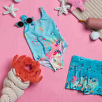 Baby Girls' 1-Piece Swimsuit - Aquamarine Print