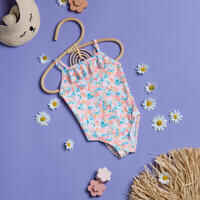 Baby Girls' One-Piece Swimsuit Print With Ruffles