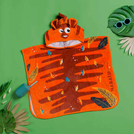 Baby Cotton Changing Poncho - Tiger Orange-Brown