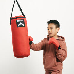 Sac de frappe, gants de boxe enfant - rouge