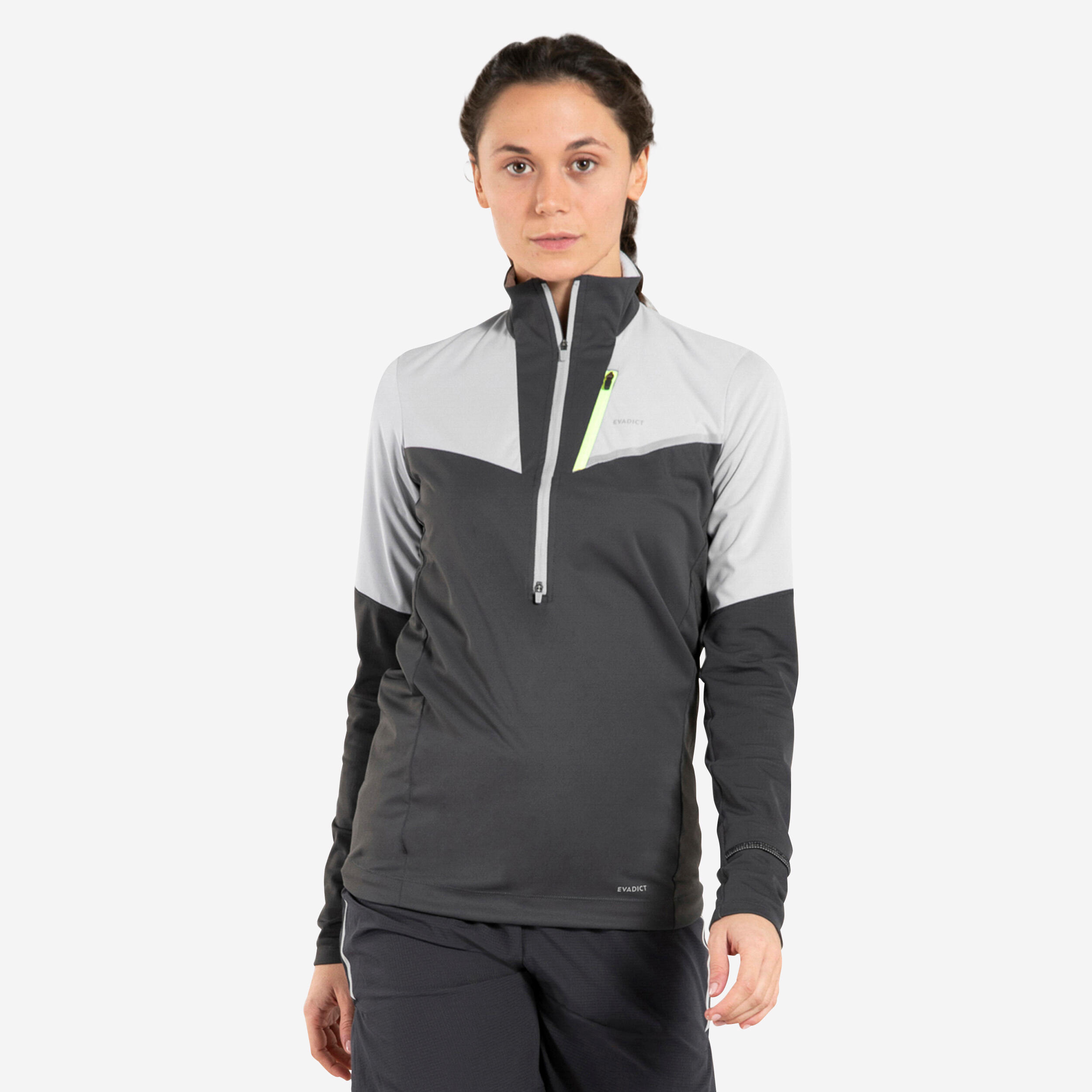 Maglia manica lunga trail donna SOFTSHELL grigia