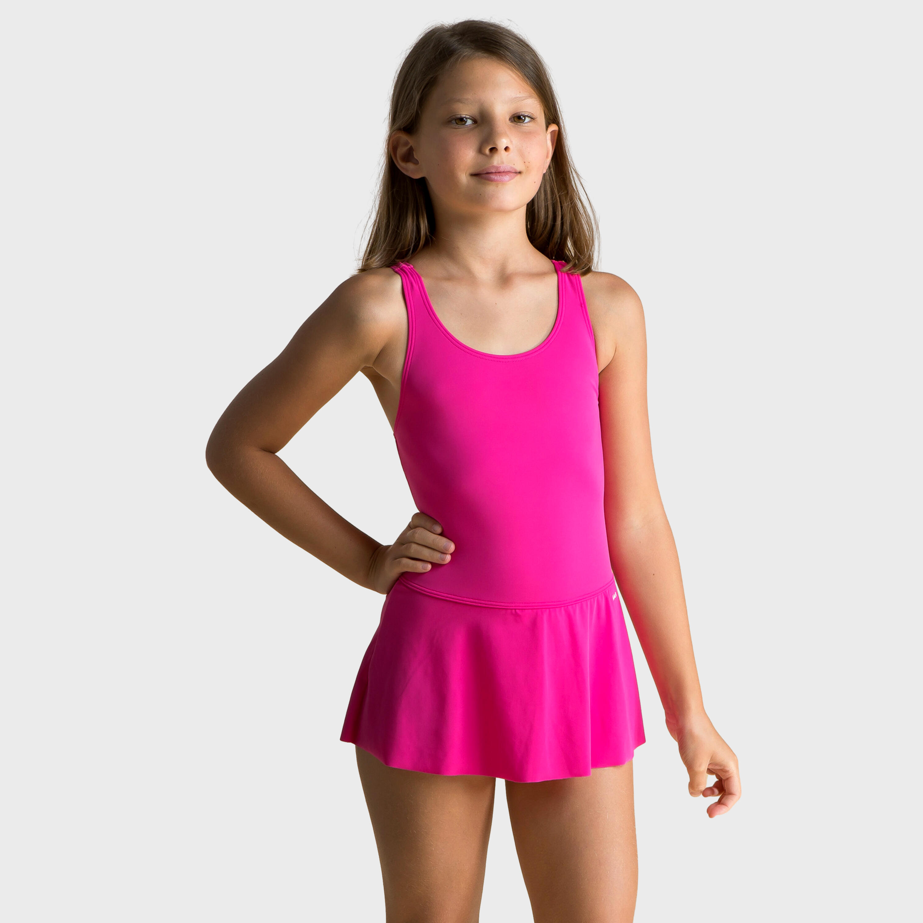 Girls Swimming One Piece Skirt Swimsuit Vega Stylish & Comfortable Pink