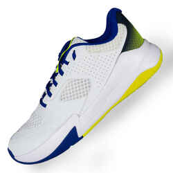 Παπούτσια βόλεϊ Comfort για ενήλικες - Λευκό/Μπλε & Κίτρινο Νέον.