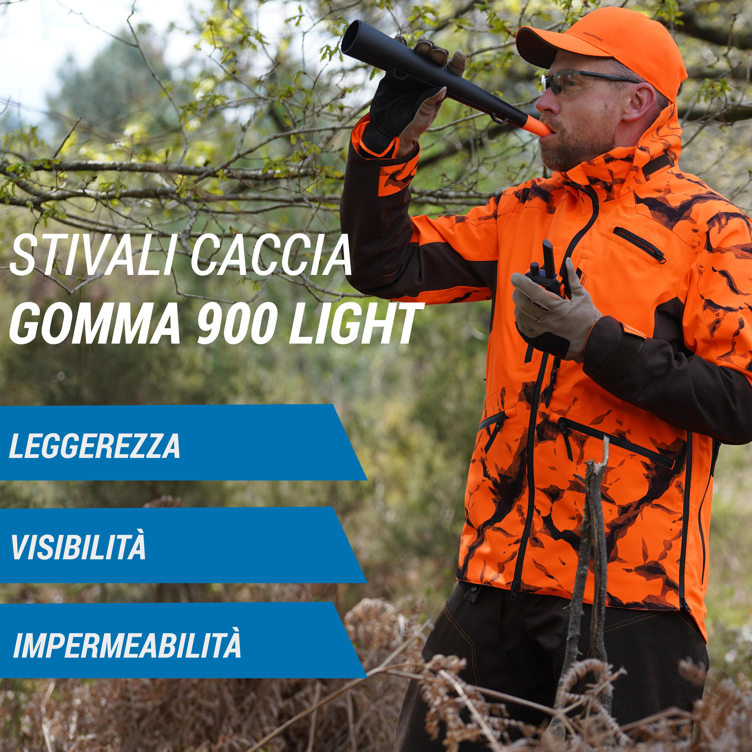 Giacca caccia resistente impermeabile SUPERTRACK 900 LIGHT arancione fluo 2/27