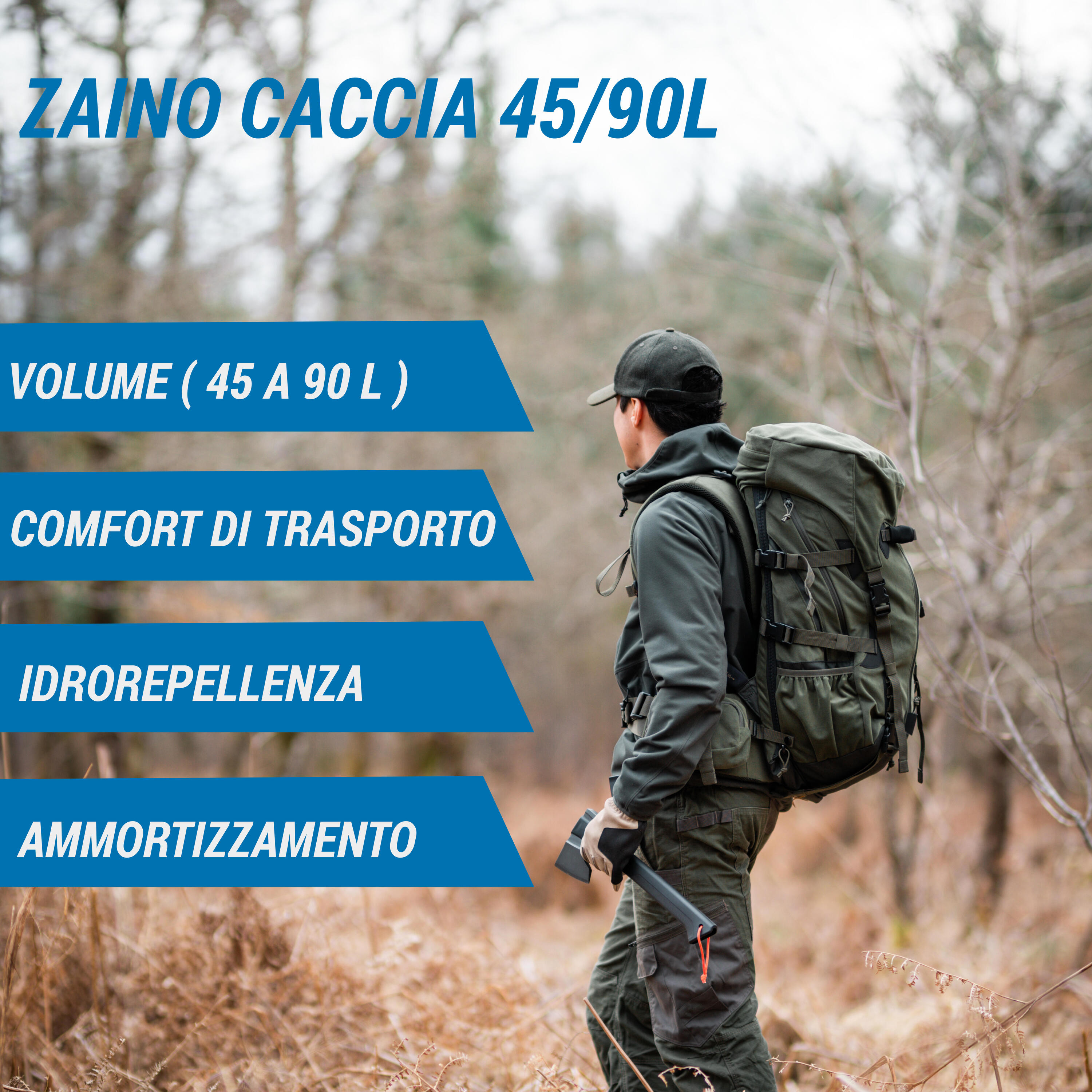 Zaino caccia BIG GAME modulabile 45/90 L verde 2/16