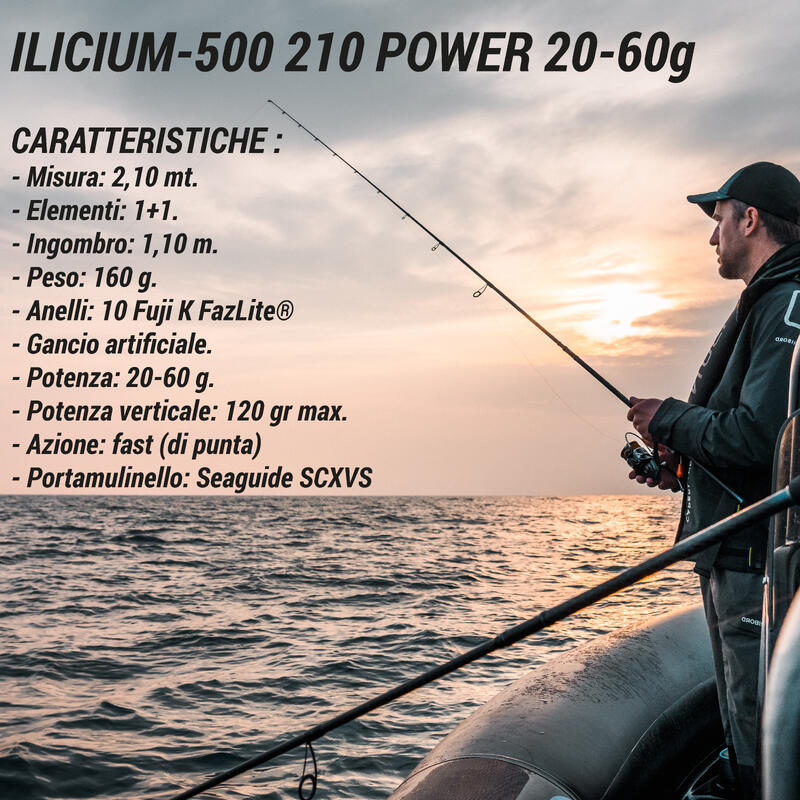 Canna pesca in mare con artificiali ILICIUM-500 210 POWER 20-60g