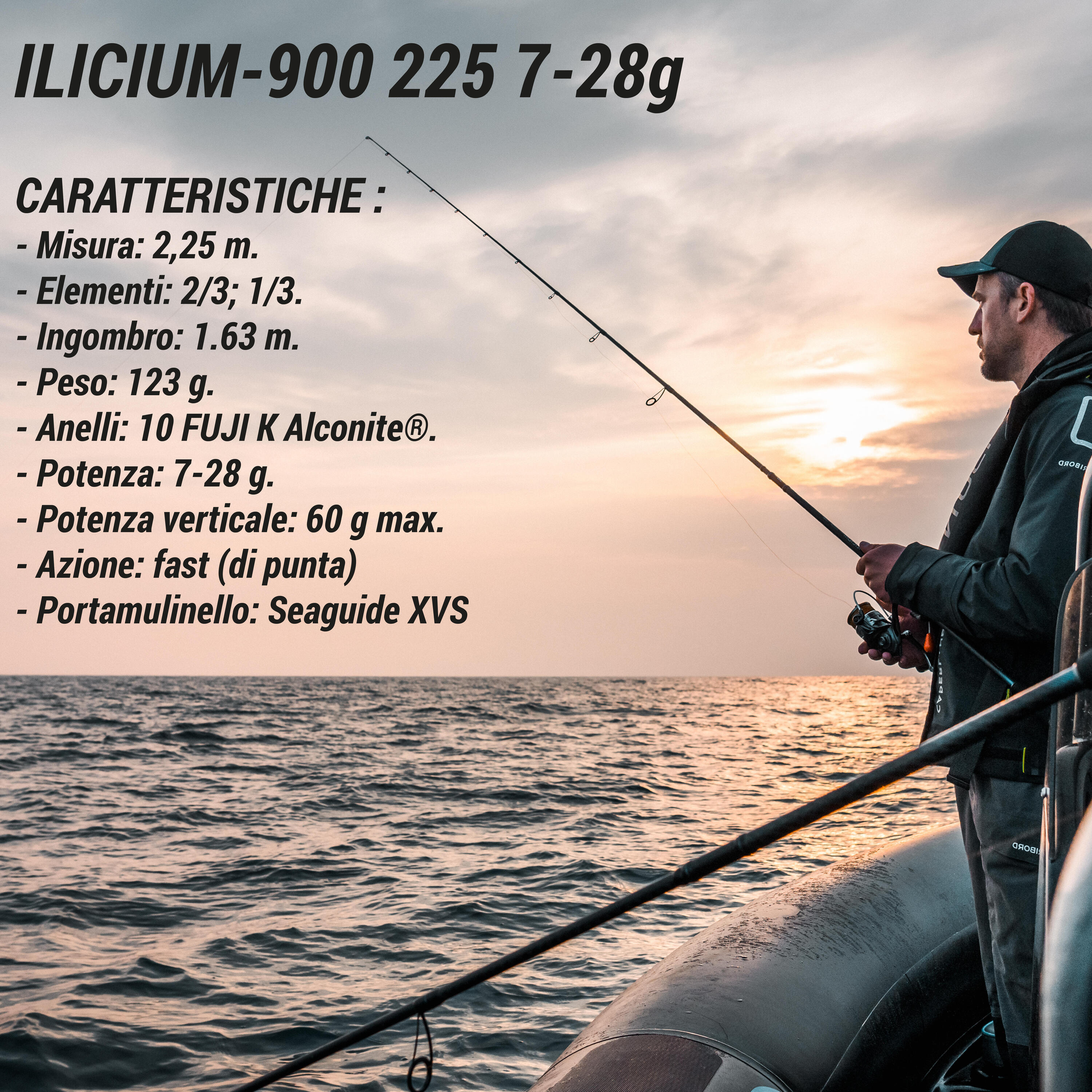 Canna pesca in mare con artificiali ILICIUM-900 225 7-28g 2/8