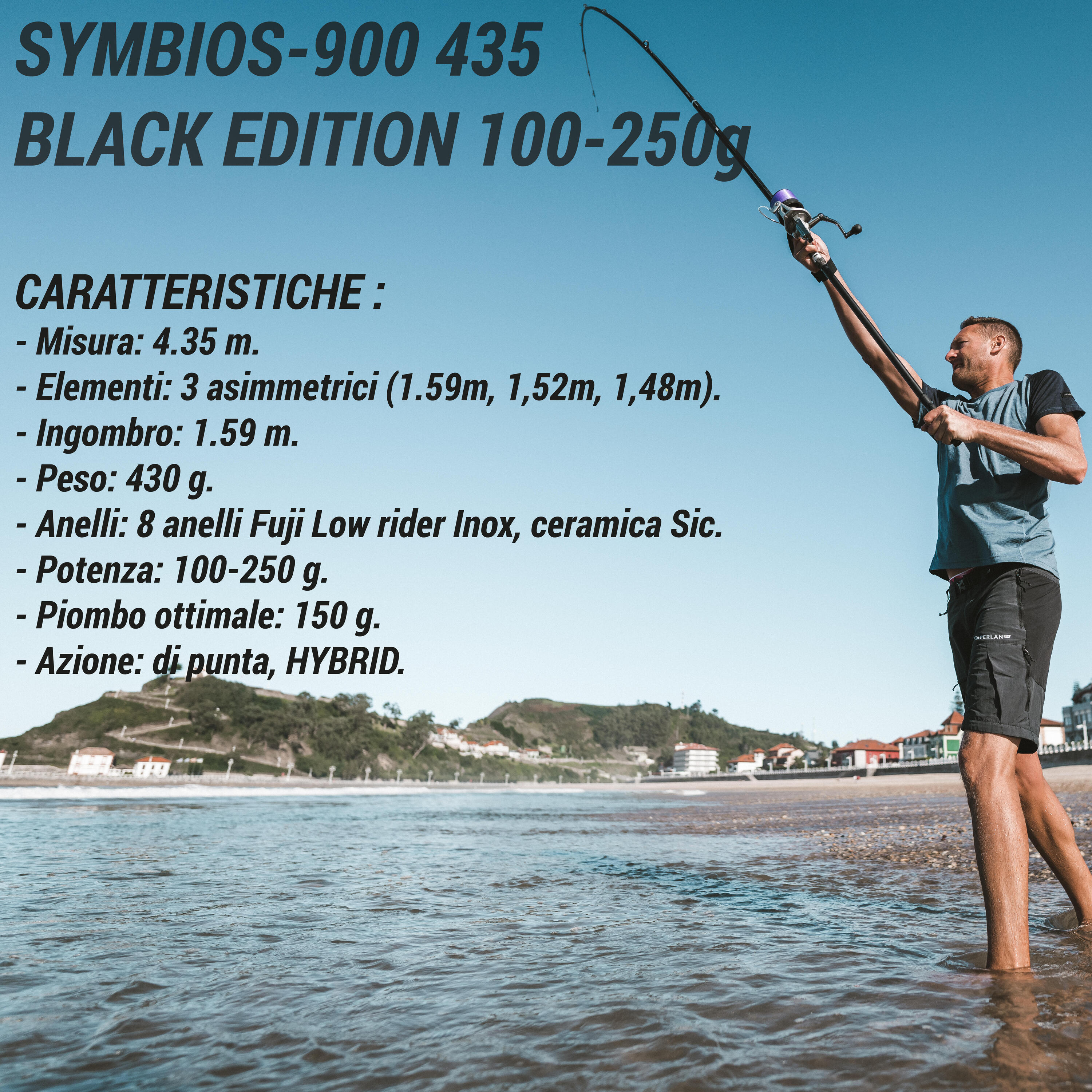 Canna pesca surfcasting SYMBIOS-900 435 BLACK EDITION 100-250g 2/19