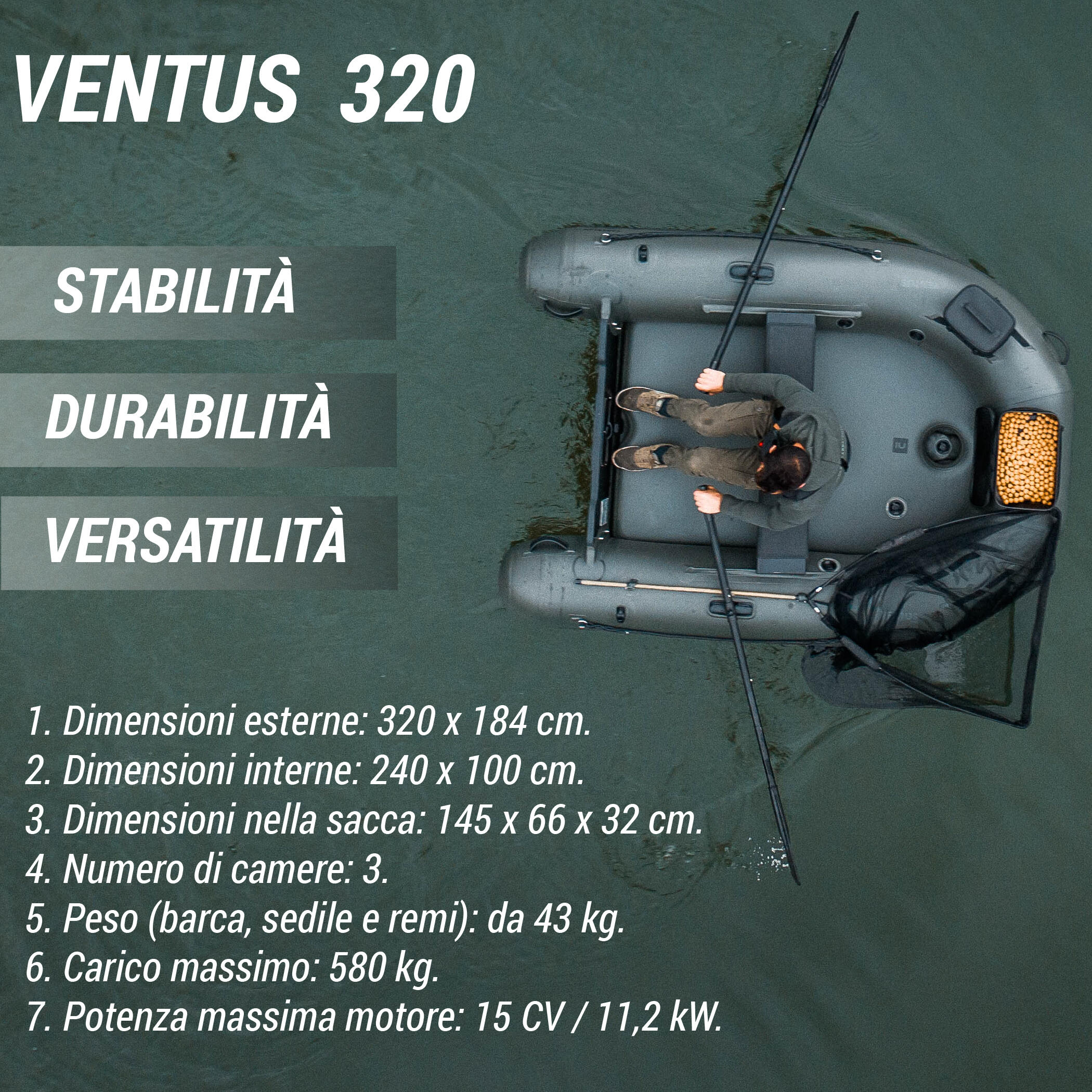 Second Hand - Gommone carp fishing VENTUS 320 2/24