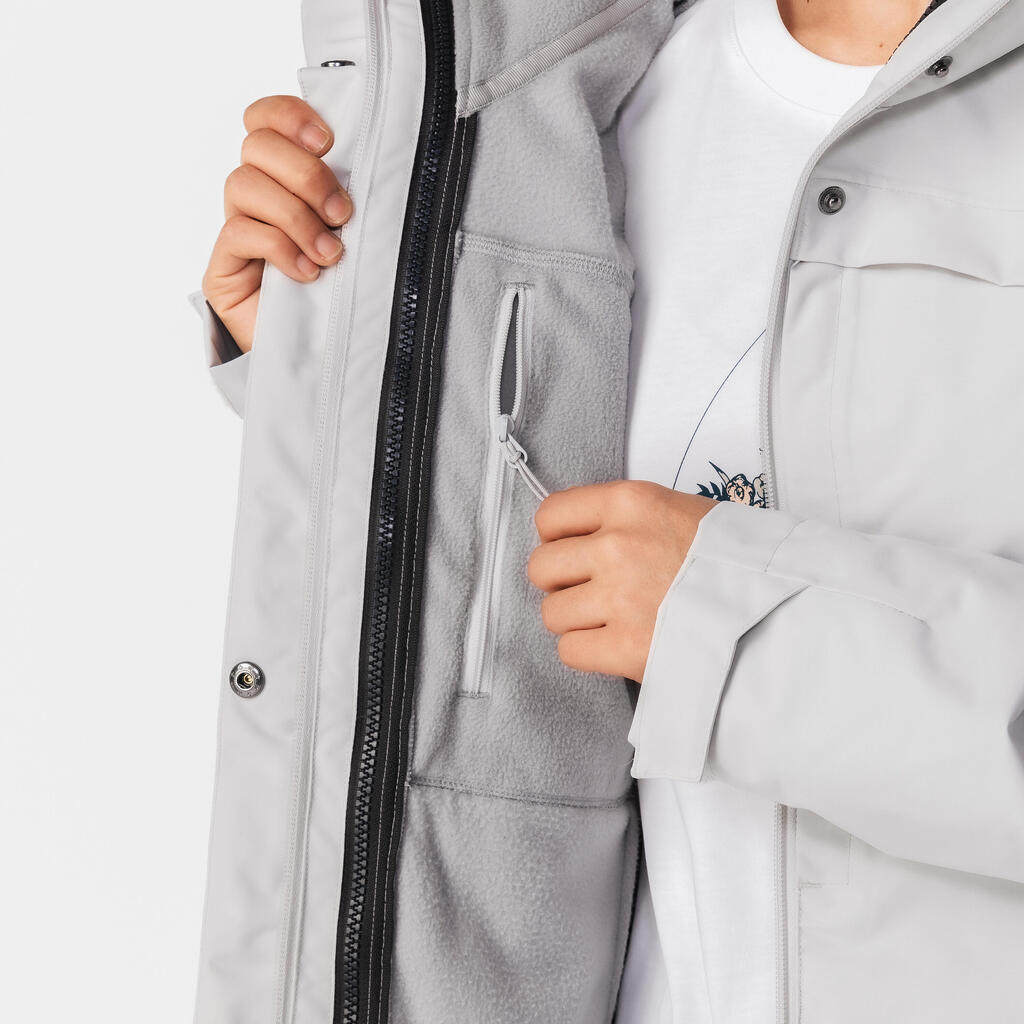 Veste de randonnée 0°C chaude femme, NH100 3en1 gris