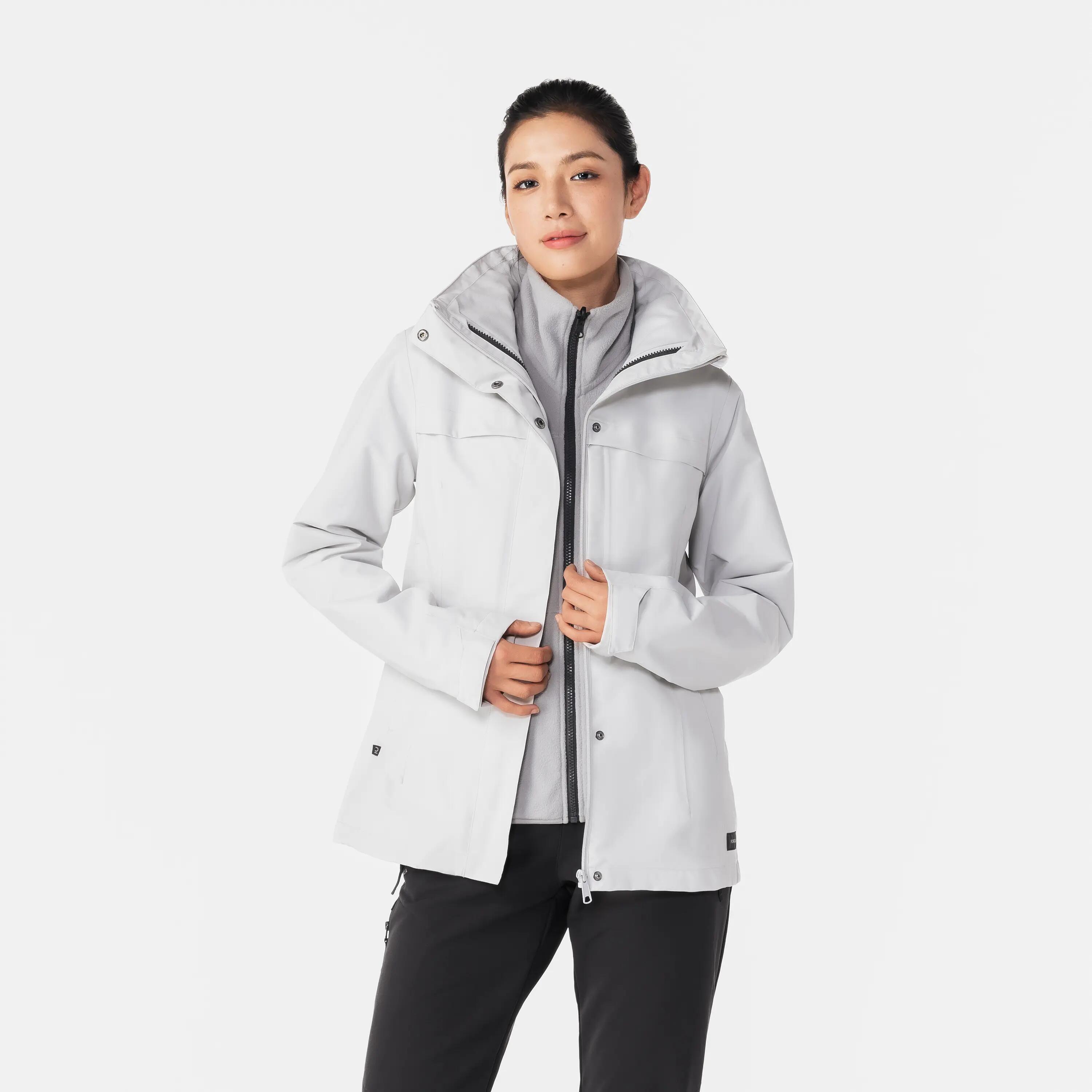 Chamarra 3 en 1 impermeable trekking viaje - Travel 100 0 °C - mujer  17/19