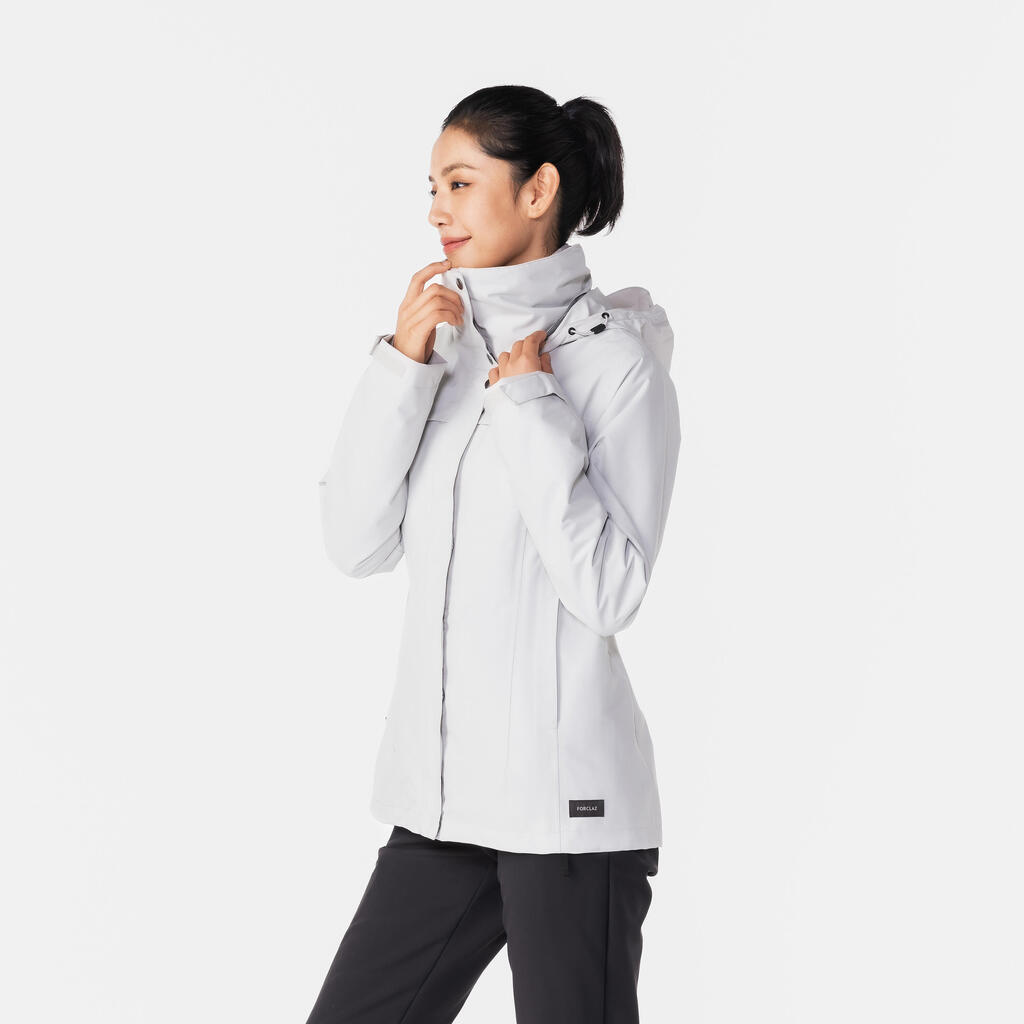 Veste de randonnée 0°C chaude femme, NH100 3en1 gris