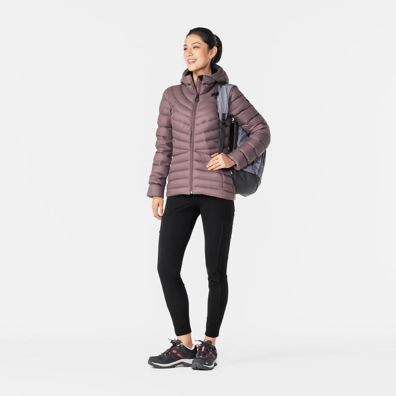 Women’s mountain trekking hooded down jacket - MT500 -10°C