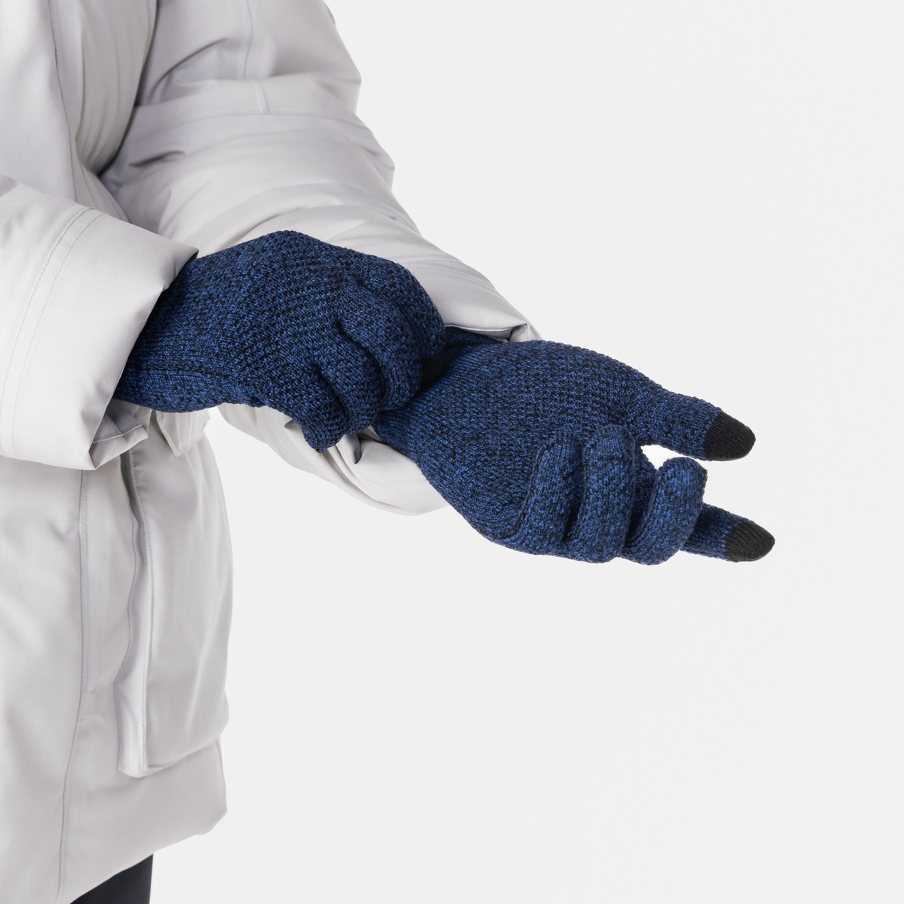 Trekking gloves trek500 pineapple glove blue