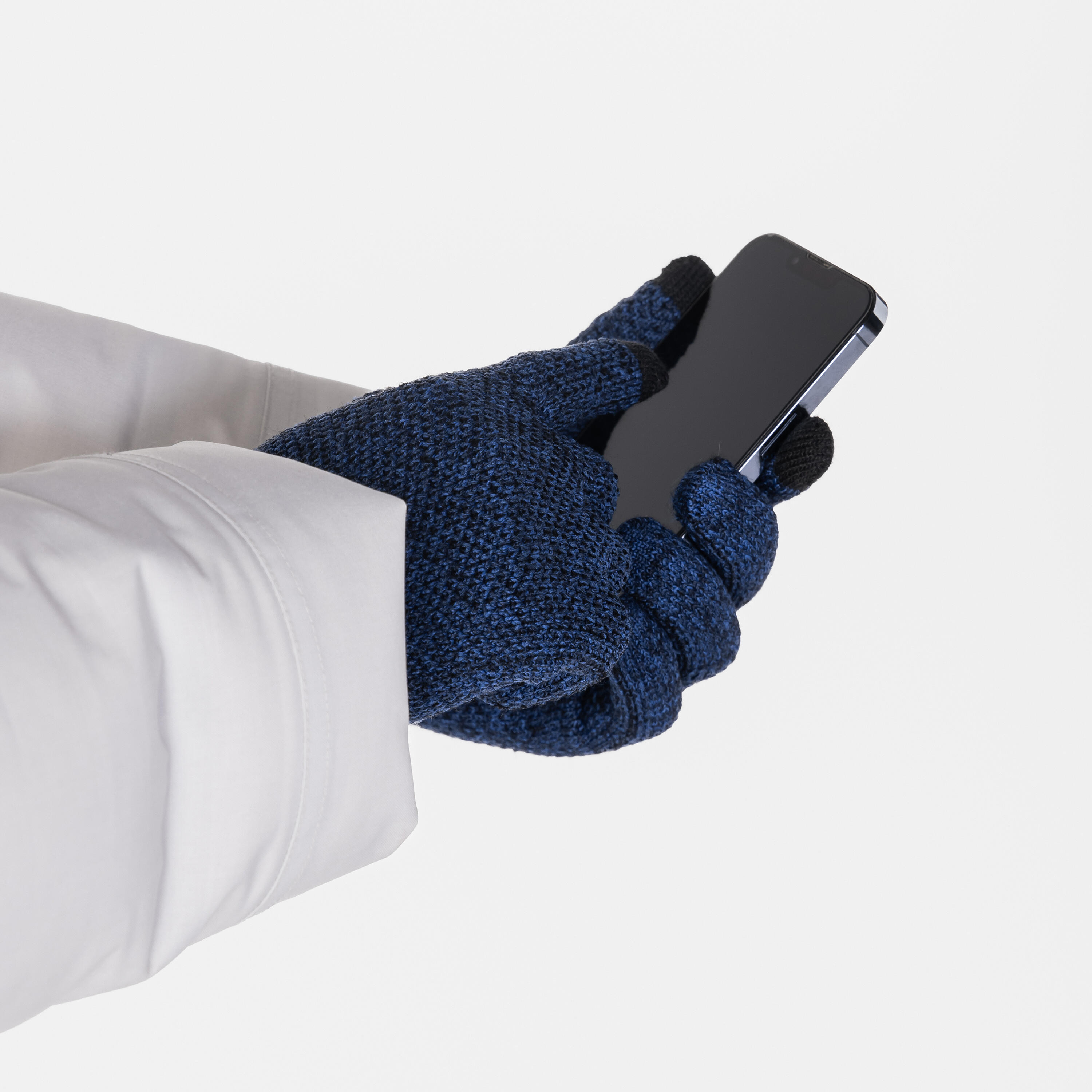 Trekking gloves trek500 pineapple glove blue