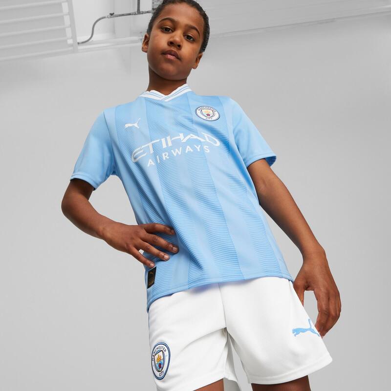 Voetbalshirt voor kinderen Manchester City thuiswedstrijden seizoen 23/24