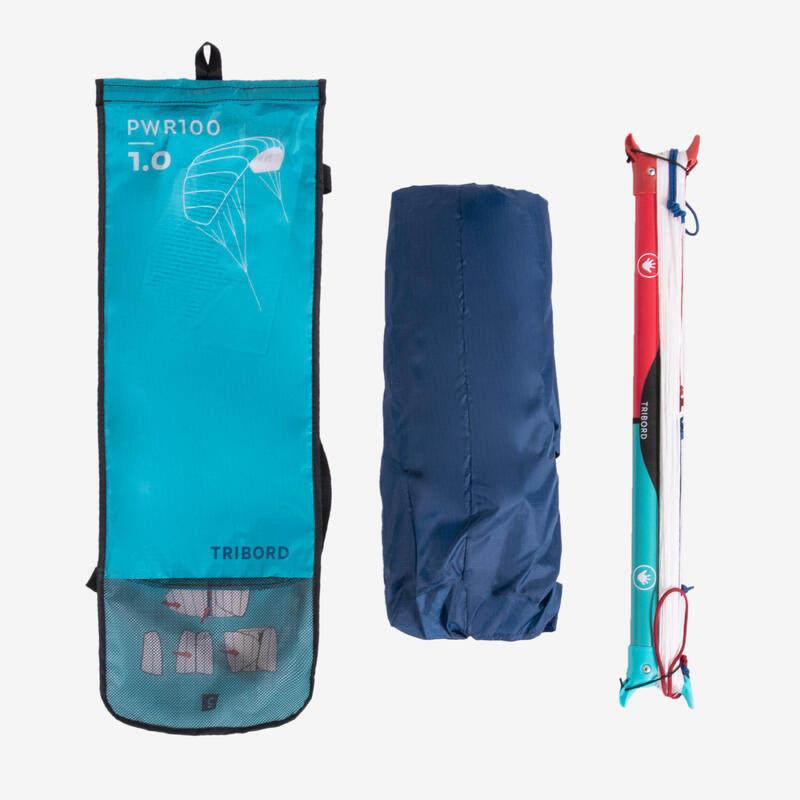 TRACTION KITE PW100 1m2 blue with bar ORAO Decathlon