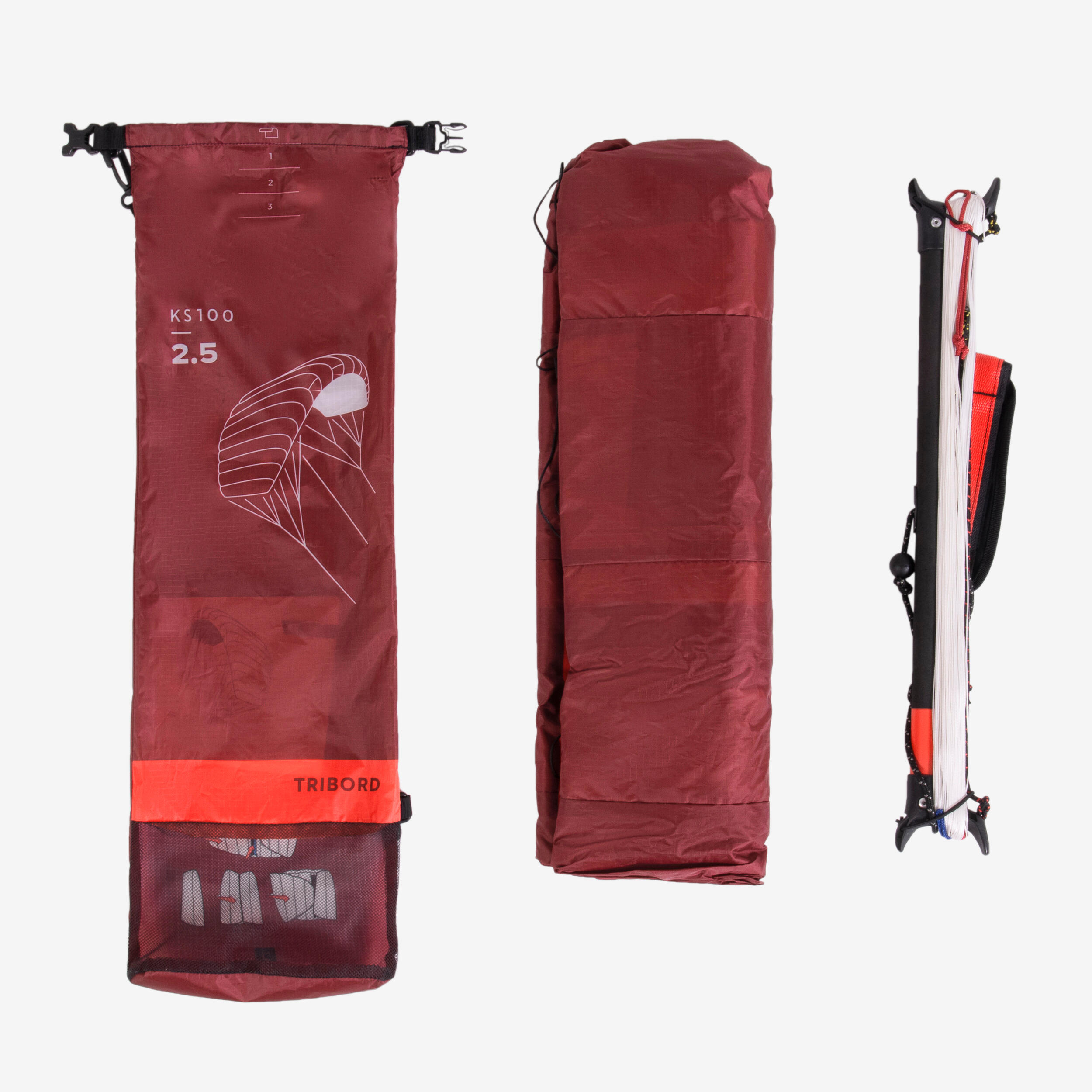 TRACTION KITE KS100 2.5 m2 red - with bar 7/7
