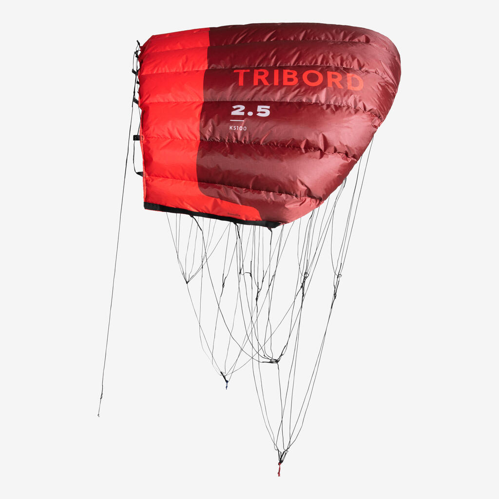 Kite 2,5 m² mit Lenkstange KS100 rot