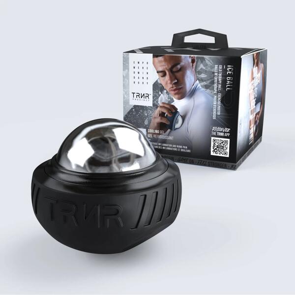 Steel massage ball on a handheld base