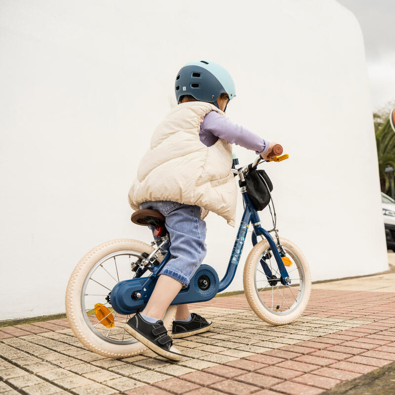 BICICLETA DE APRENDIZAGEM 2 EM 1 CRIANÇA 3-5 ANOS 14" DISCOVER 900 Azul