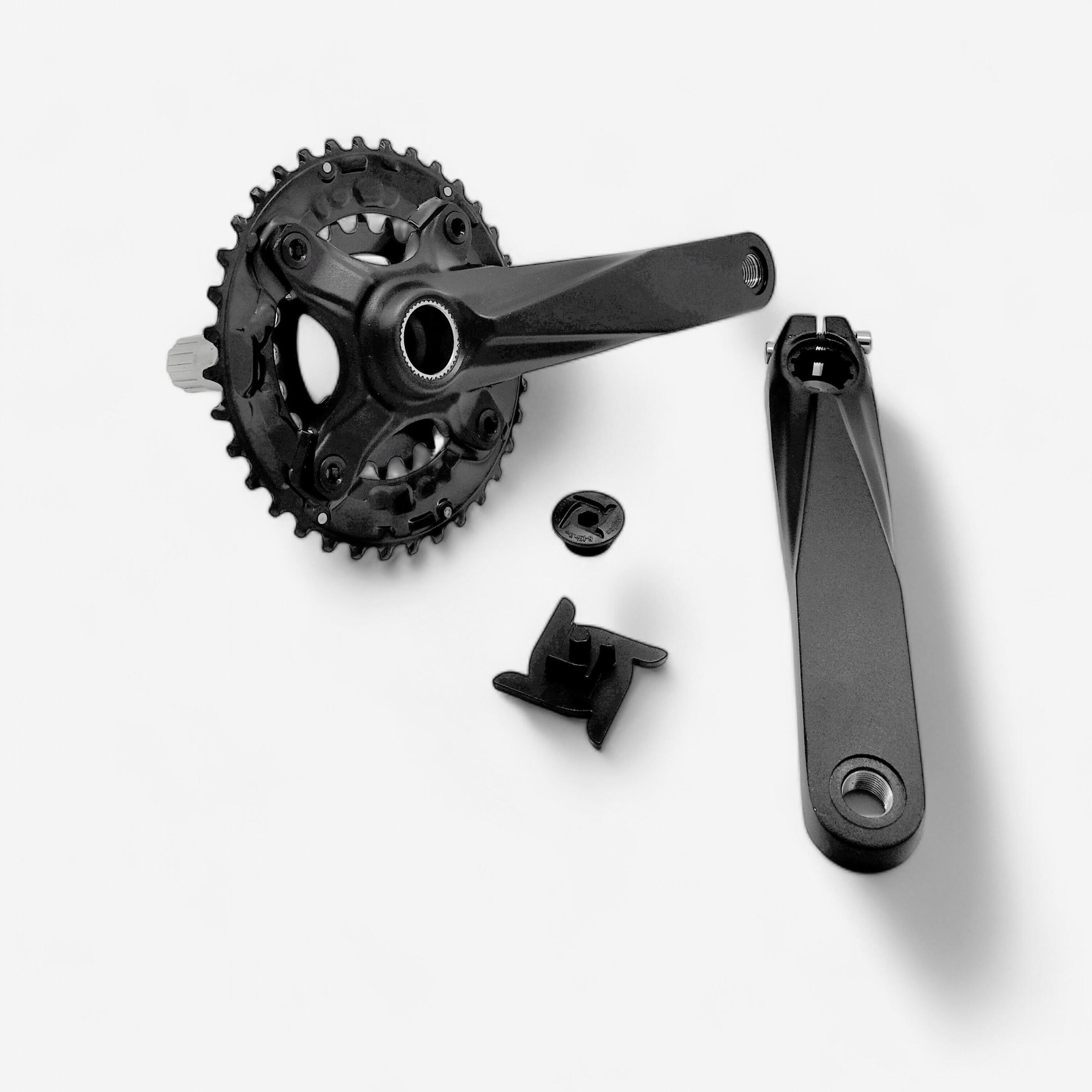 ROCKRIDER Dubbel crankstel 36/22 9V steekas zonder trapas