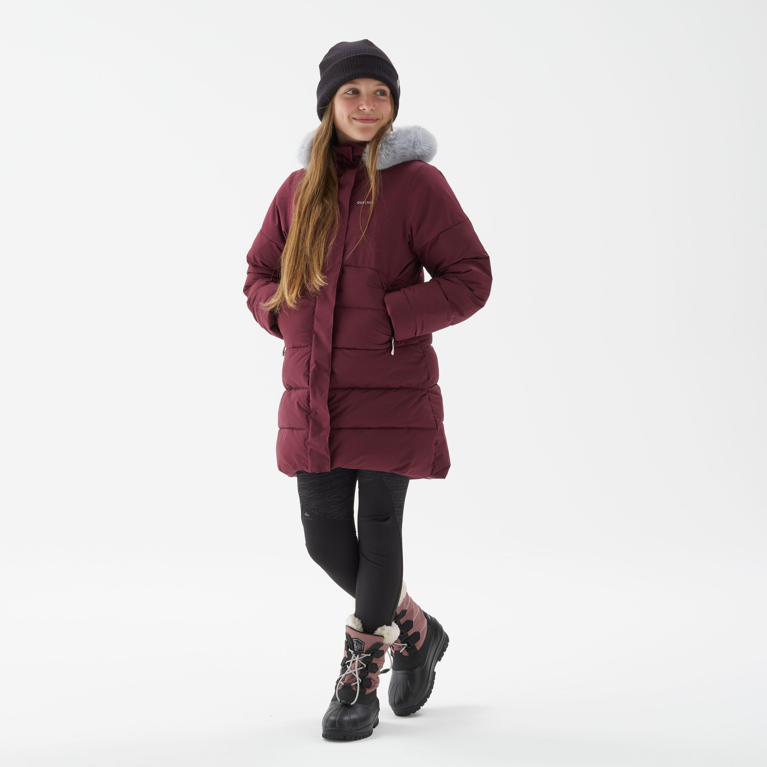 QUECHUA PADDED JACKET SH500 TW G BORDEAUX AW23