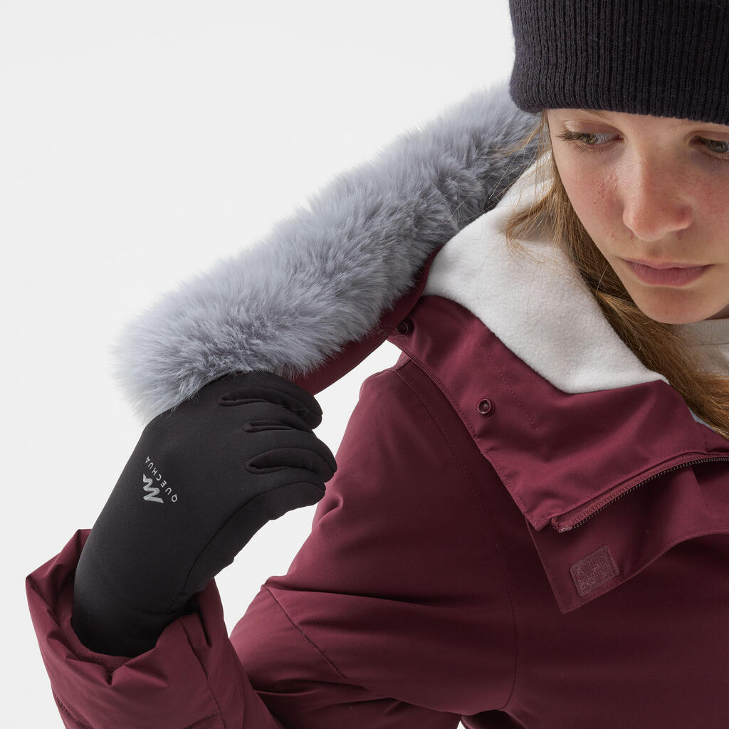 Dievčenská prešívaná bunda SH500 do -8 °C hrejivá a nepremokavá 7-15 rokov