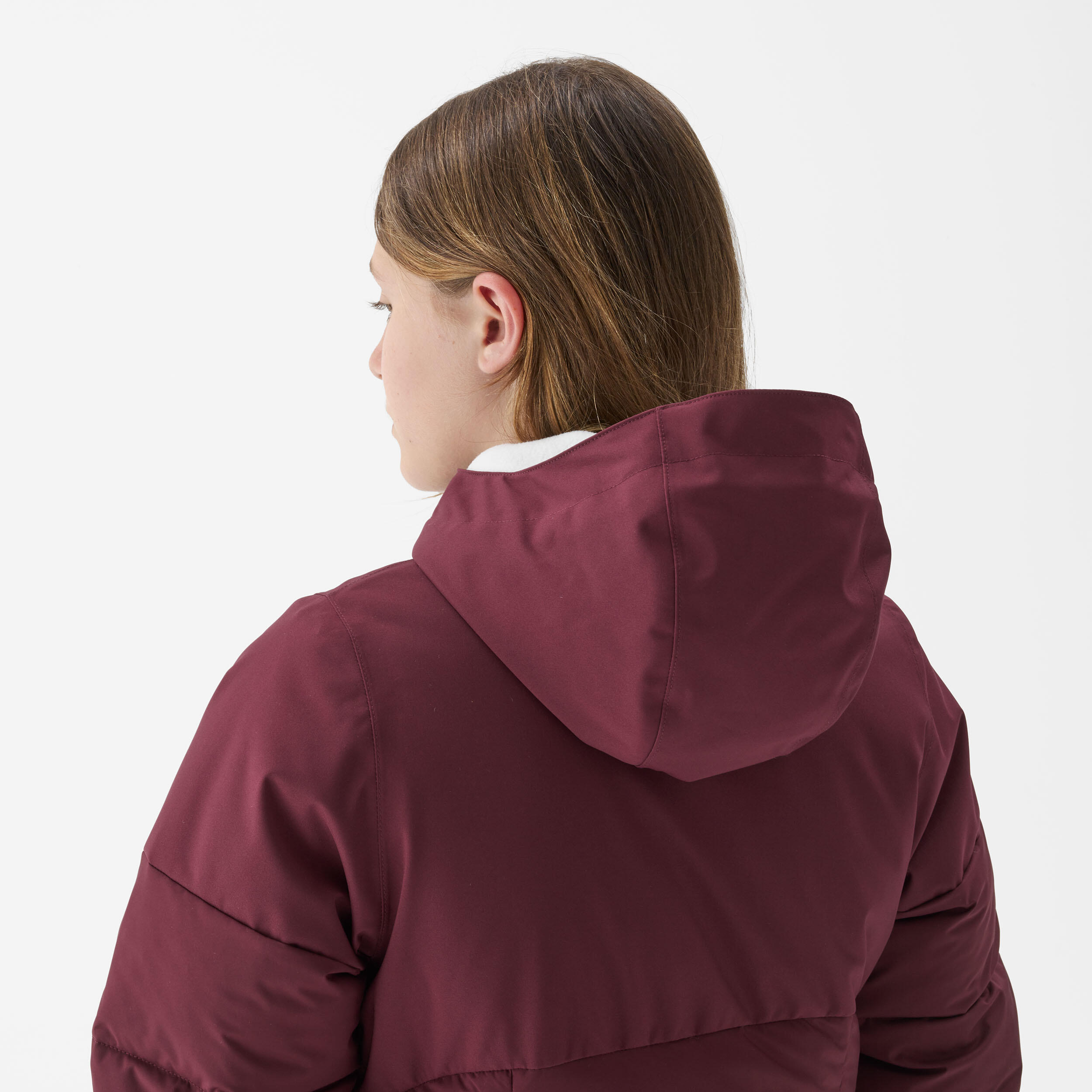 Kids’ warm, padded hiking jacket - 7-15 years - NH500 - Blue/Maroon 13/14