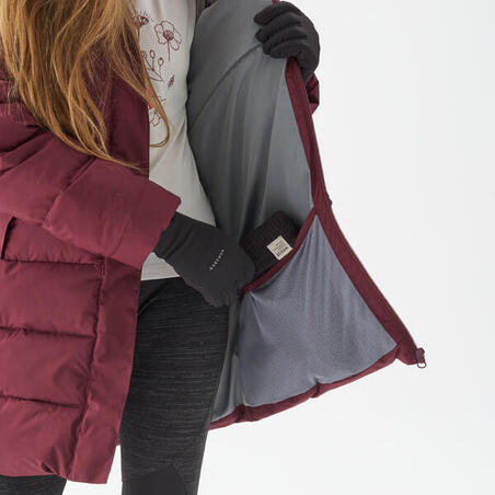 Куртка дитяча SH500 для туризму водонепроникна бордова