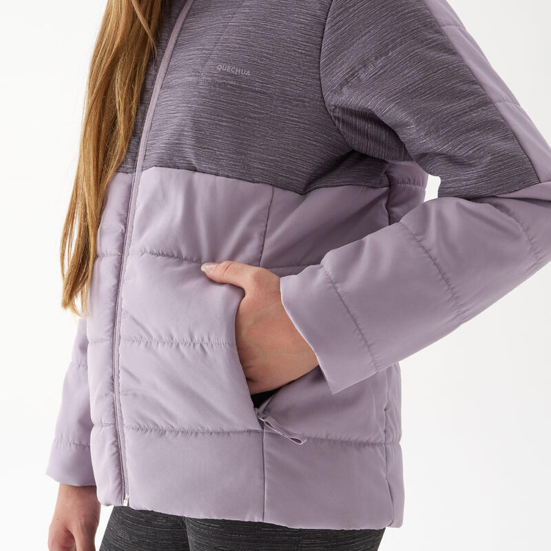 7-15 歲兒童鋪棉登山健行外套 NH100 紫色