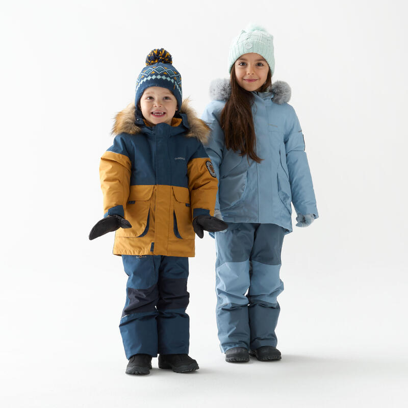 兒童保暖登山健行外套 SH500－赭石色