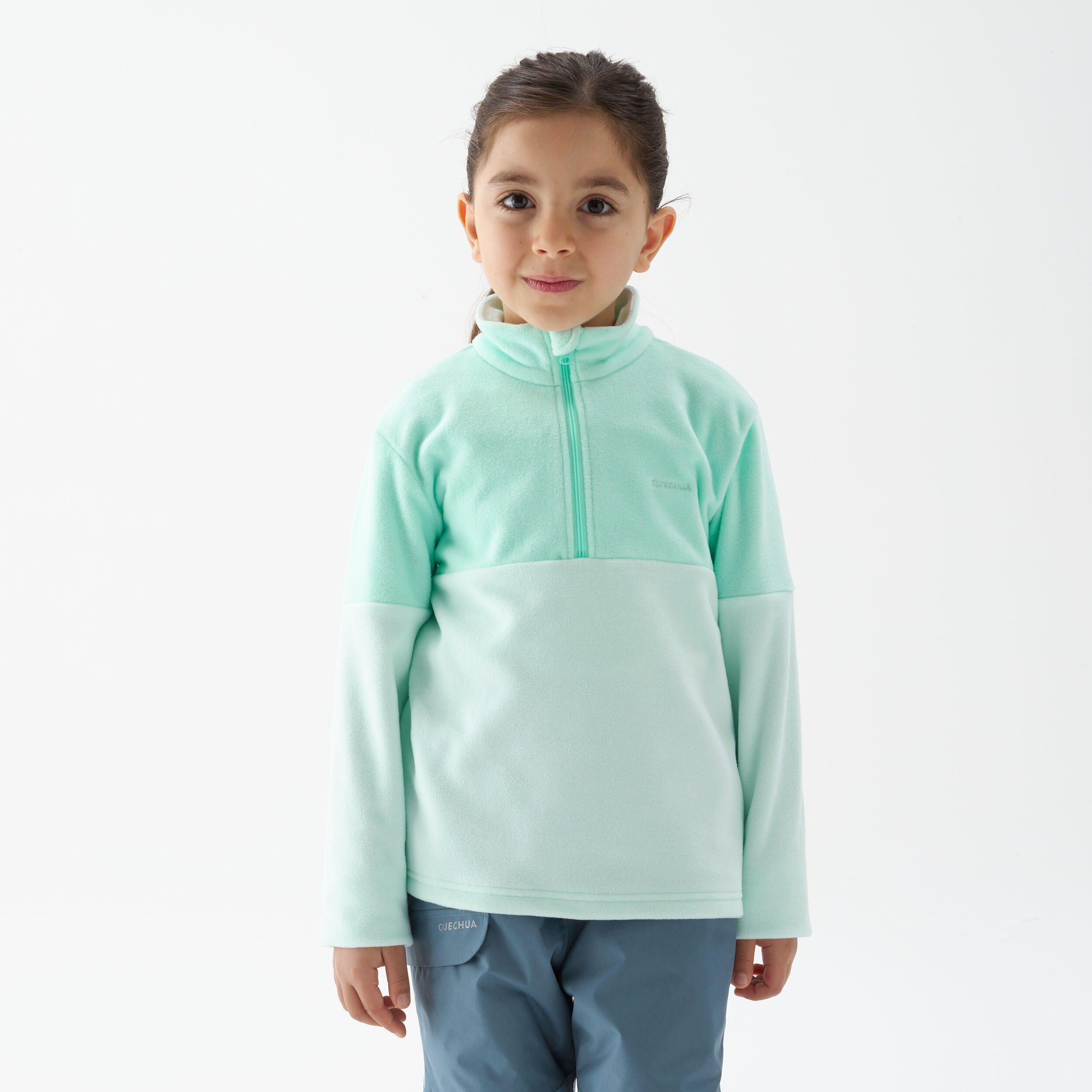 Polaire de randonn e MH120 turquoise enfant 2 6 ans QUECHUA