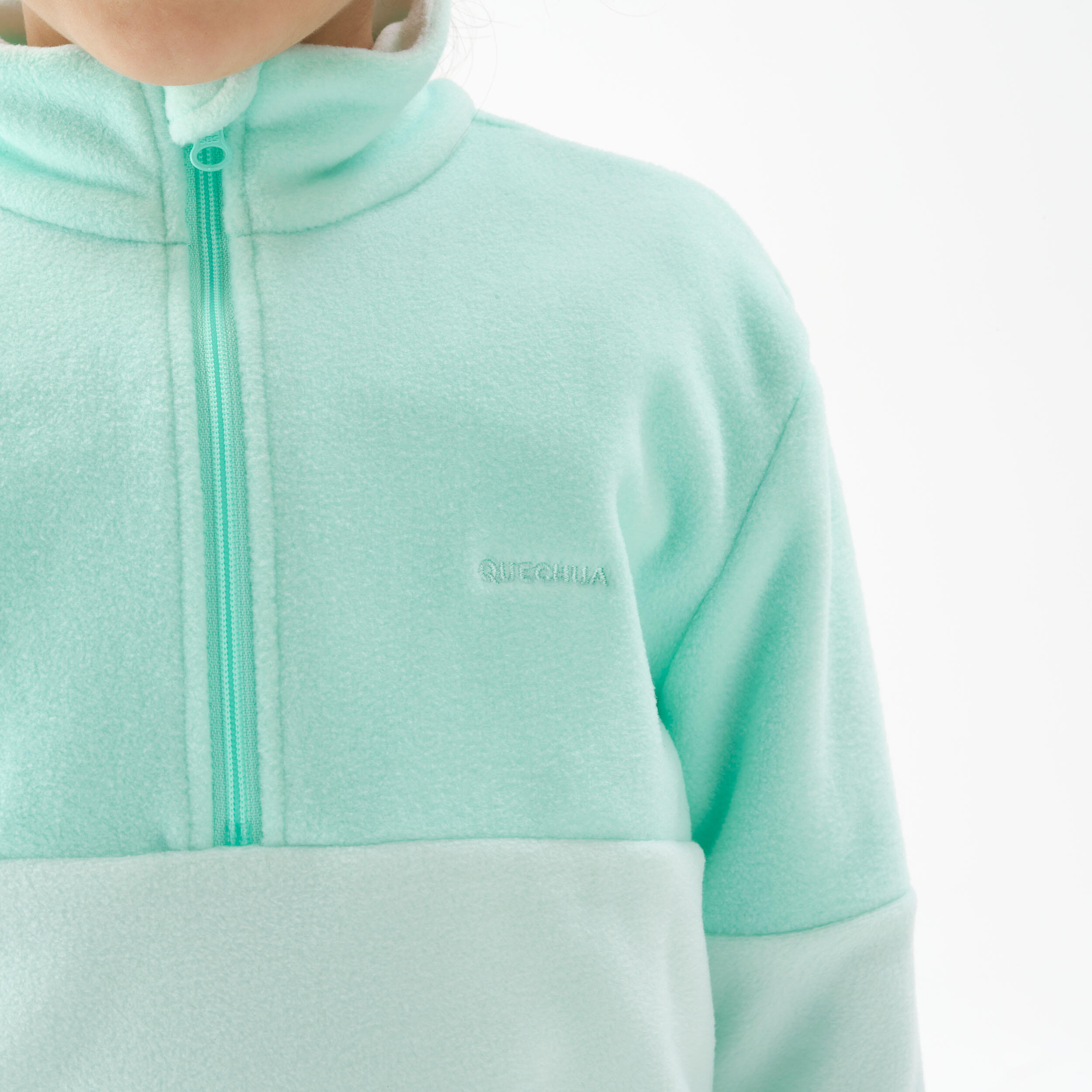 Kids’ Hiking Fleece - MH120 turquoise - ages 2–6  4/6
