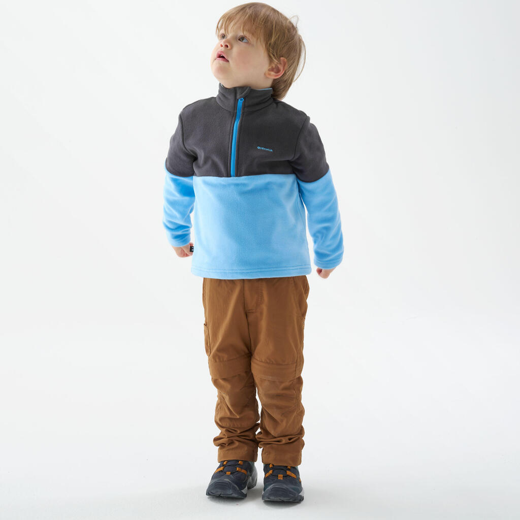 Bērnu (2–6 gadi) flīsa pārgājienu jaka “MH120”, zila/pelēka