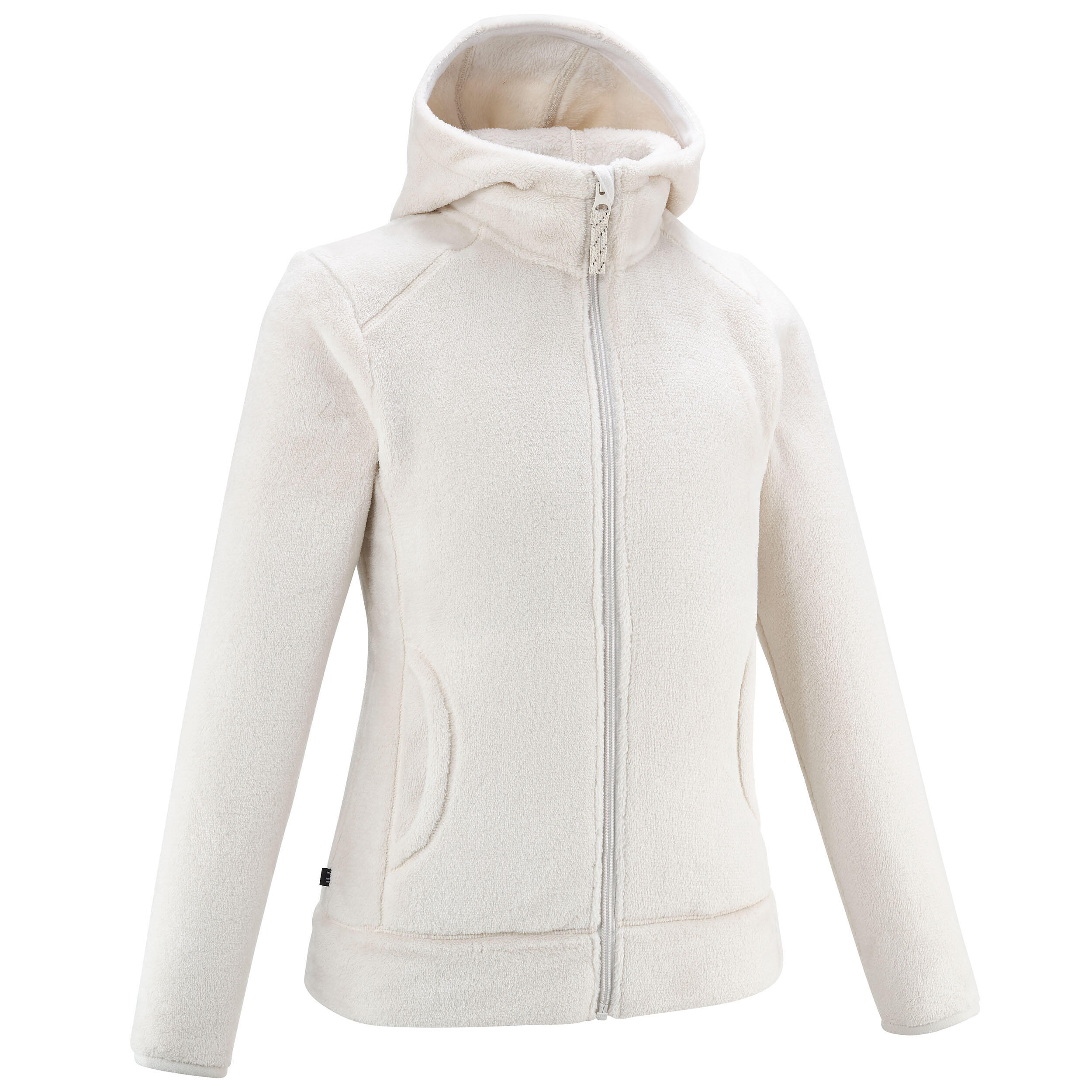 QUECHUA Detská turistická mikina NH500 fleecová 7 – 15 rokov béžová 123-130 cm