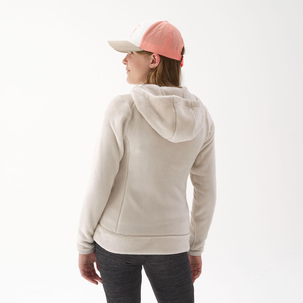 Veste polaire chaude de randonnée enfant 7-15 ans, NH500 zip beige