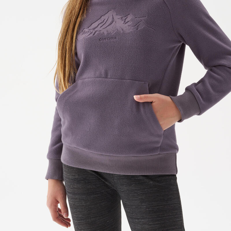 Sweat polaire de randonnée violet foncé - enfant 7-15 ans