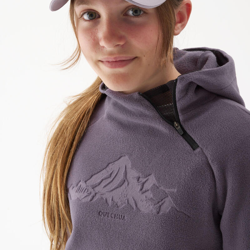 Sweat polaire de randonnée violet foncé - enfant 7-15 ans