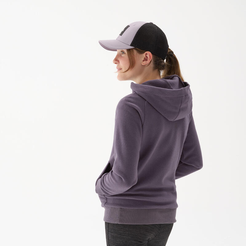 Sweat polaire de randonnée violet foncé - enfant 7-15 ans