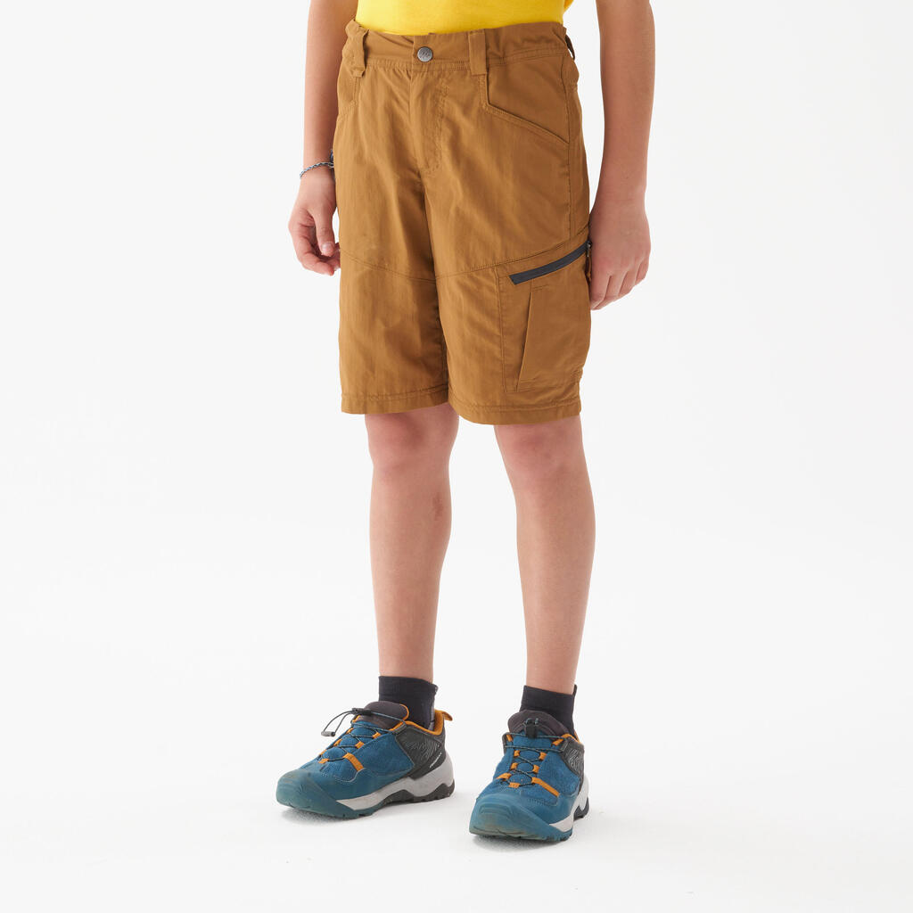 Child's hiking shorts - MH500 dark brown - 7-15 years