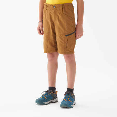 Child's hiking shorts - MH500 dark brown - 7-15 years