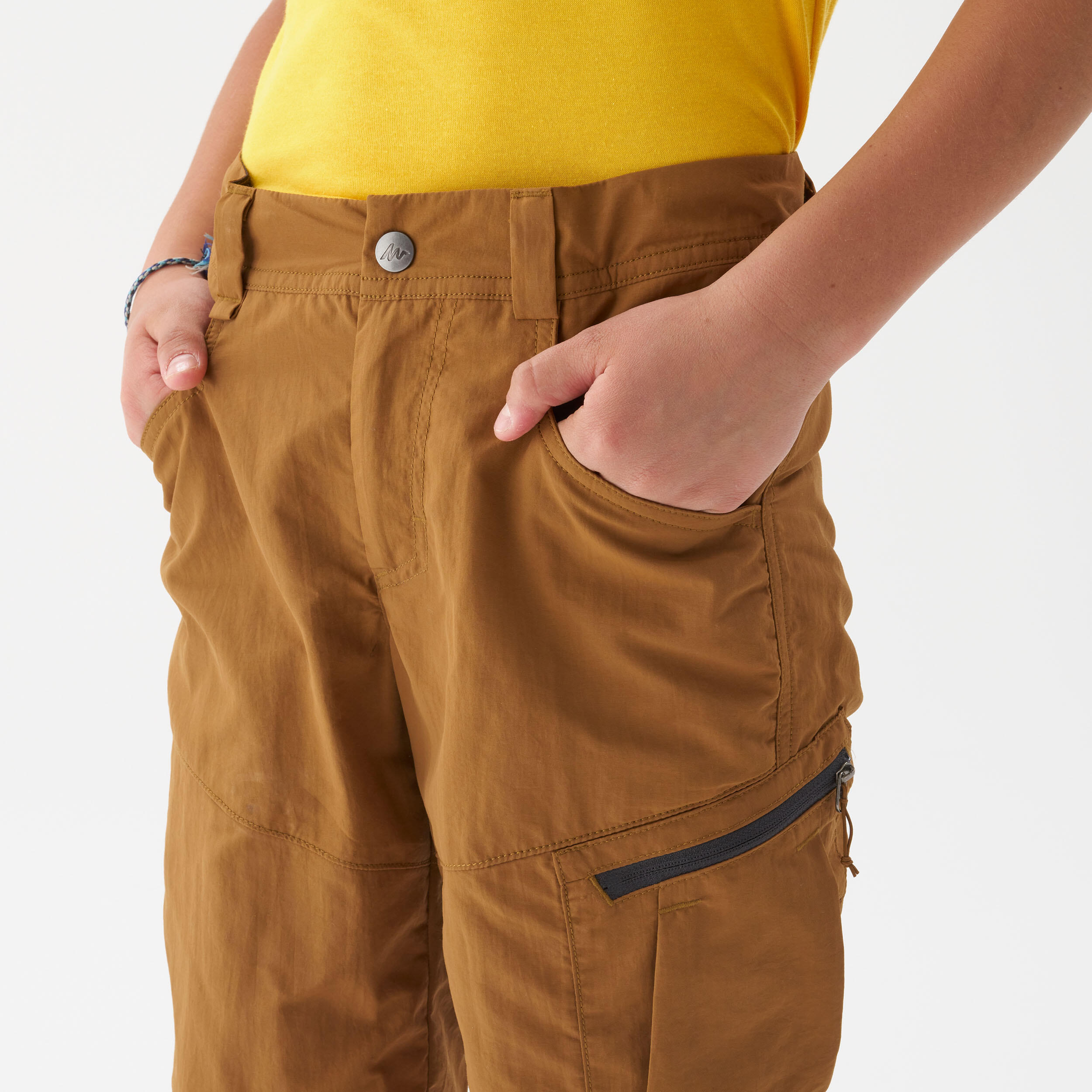 Child's hiking shorts - MH500 dark brown - 7-15 years 4/6