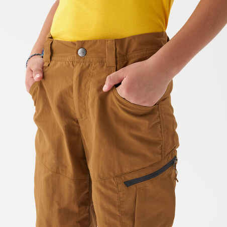 Child's hiking shorts - MH500 dark brown - 7-15 years